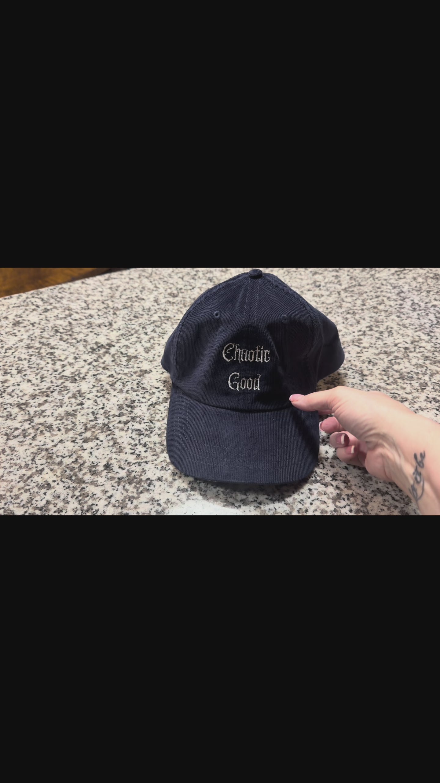 Chaotic Good Embroidered Corduroy Hat | Vintage RPG Nerd Cap