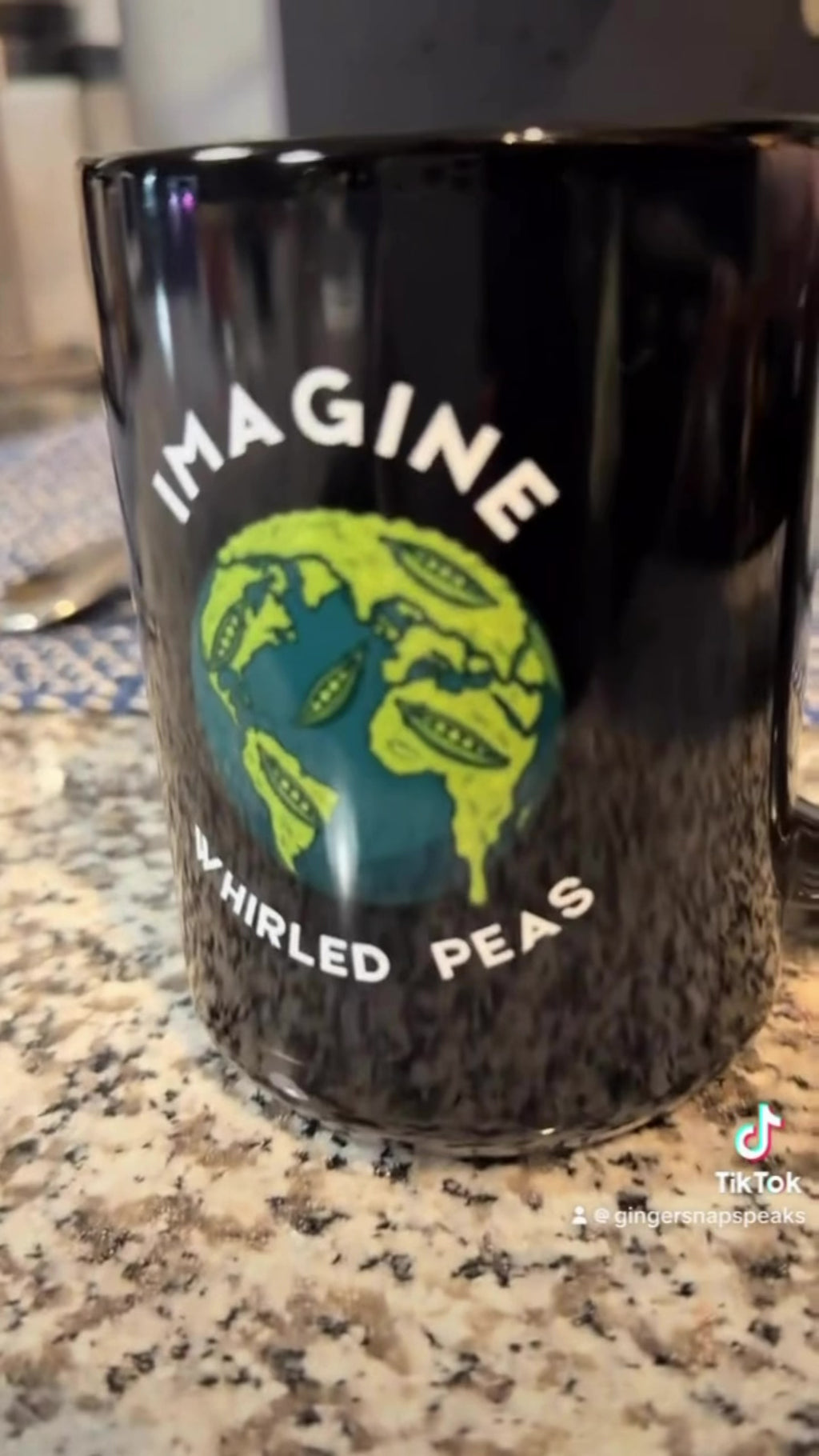 Imagine Whirled Peas Mug | Funny World Peace Pun Coffee Cup