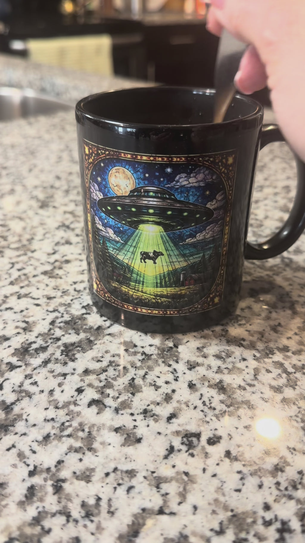 UFO Cow Abduction Mug | Funny Alien Cow Coffee Cup