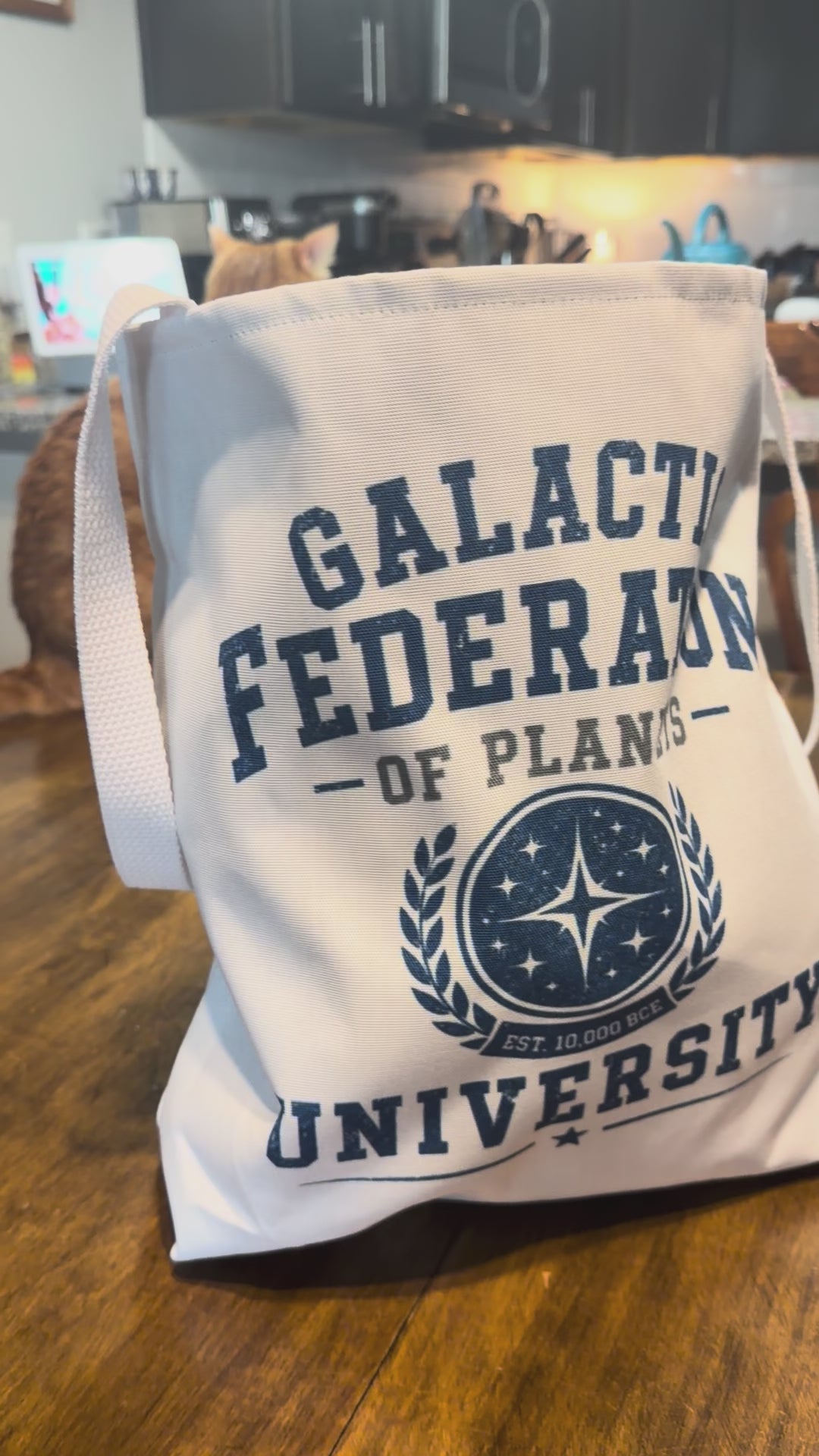 Galactic Federation University Tote Bag — Sci‑Fi College Logo Tote