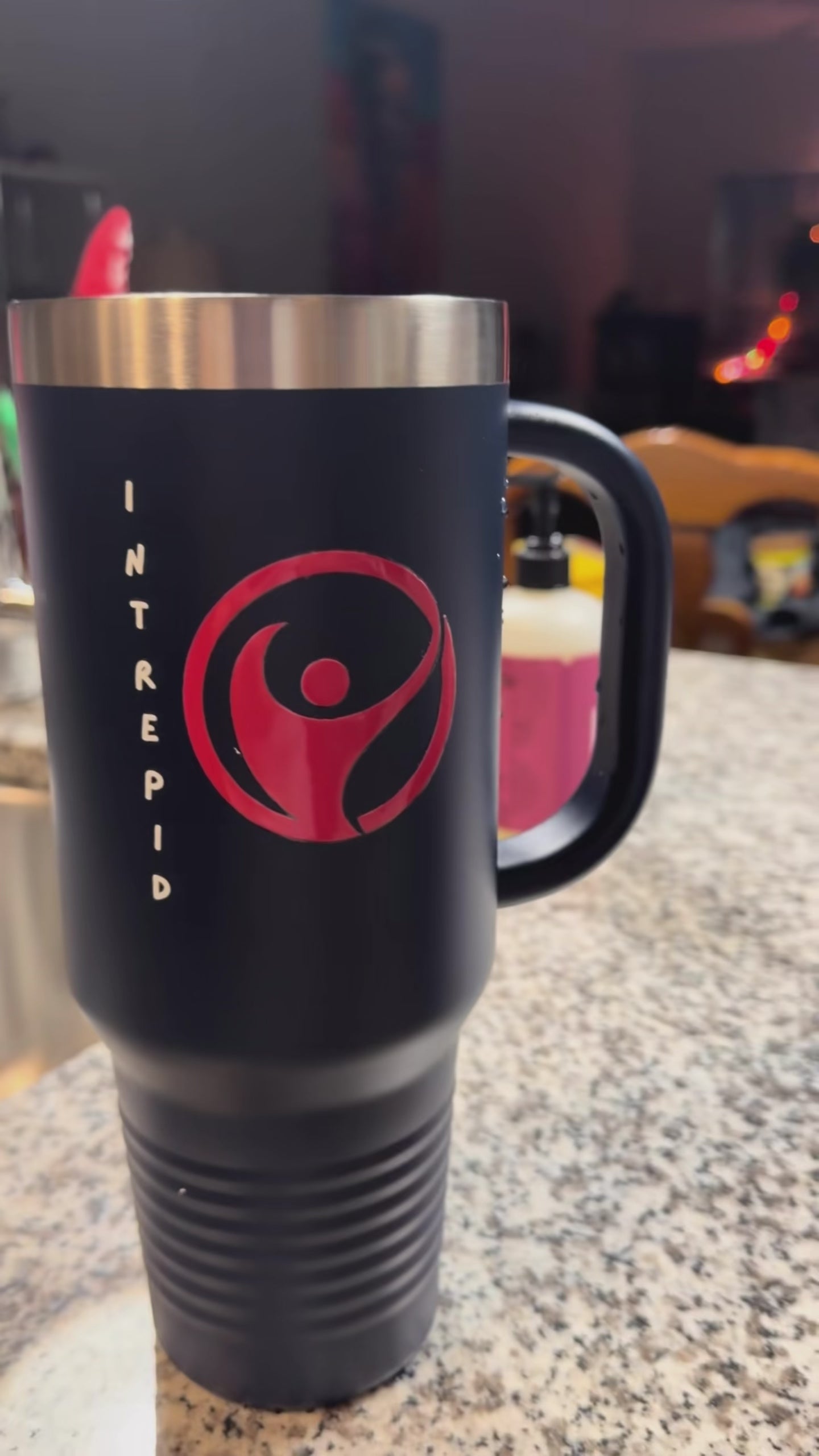 Intrepid Human Figure Logo 40oz Travel Mug Insulated Adventure Tumbler