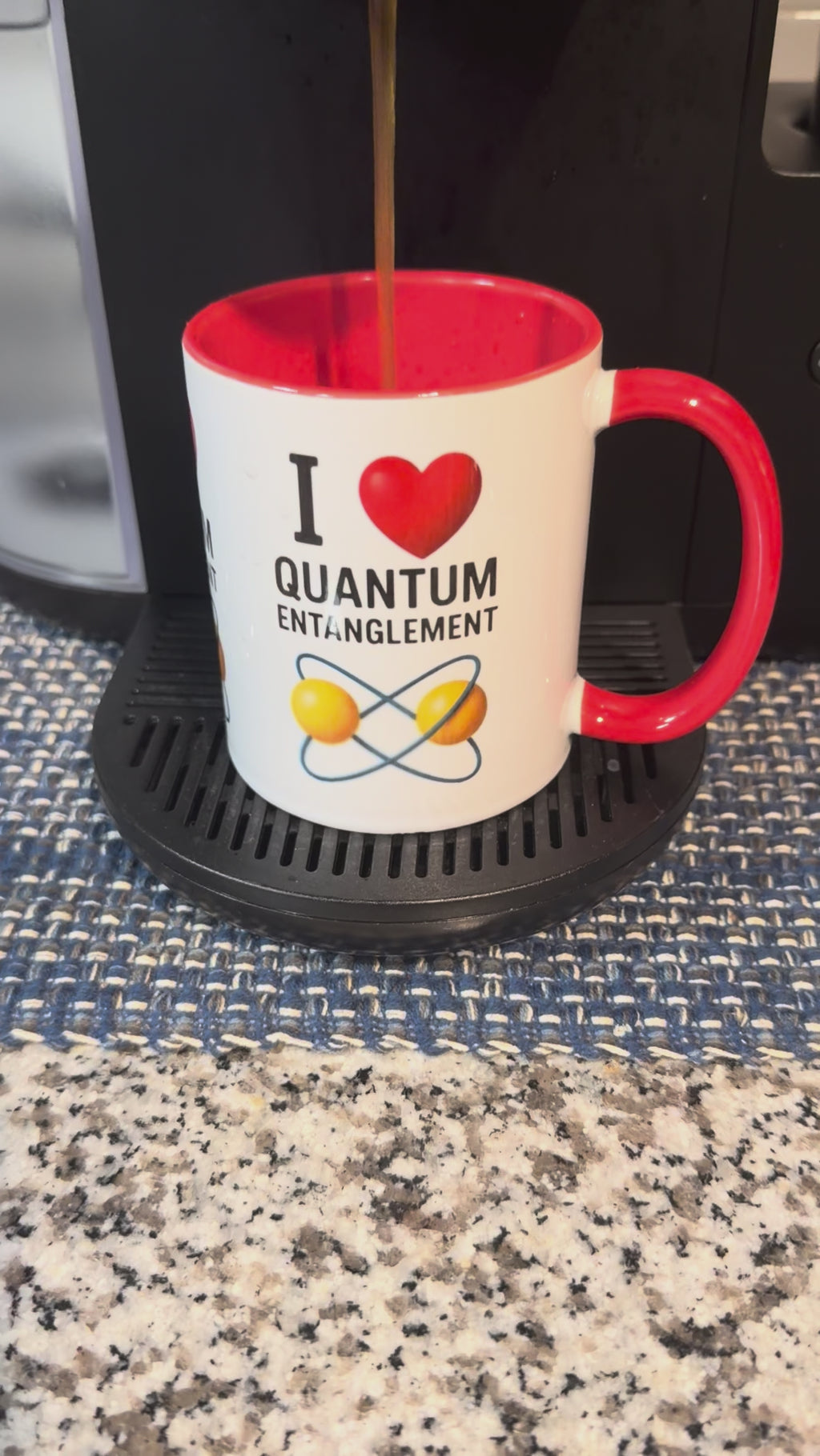 I Love Quantum Entanglement Mug | Funny Science Coffee Cup