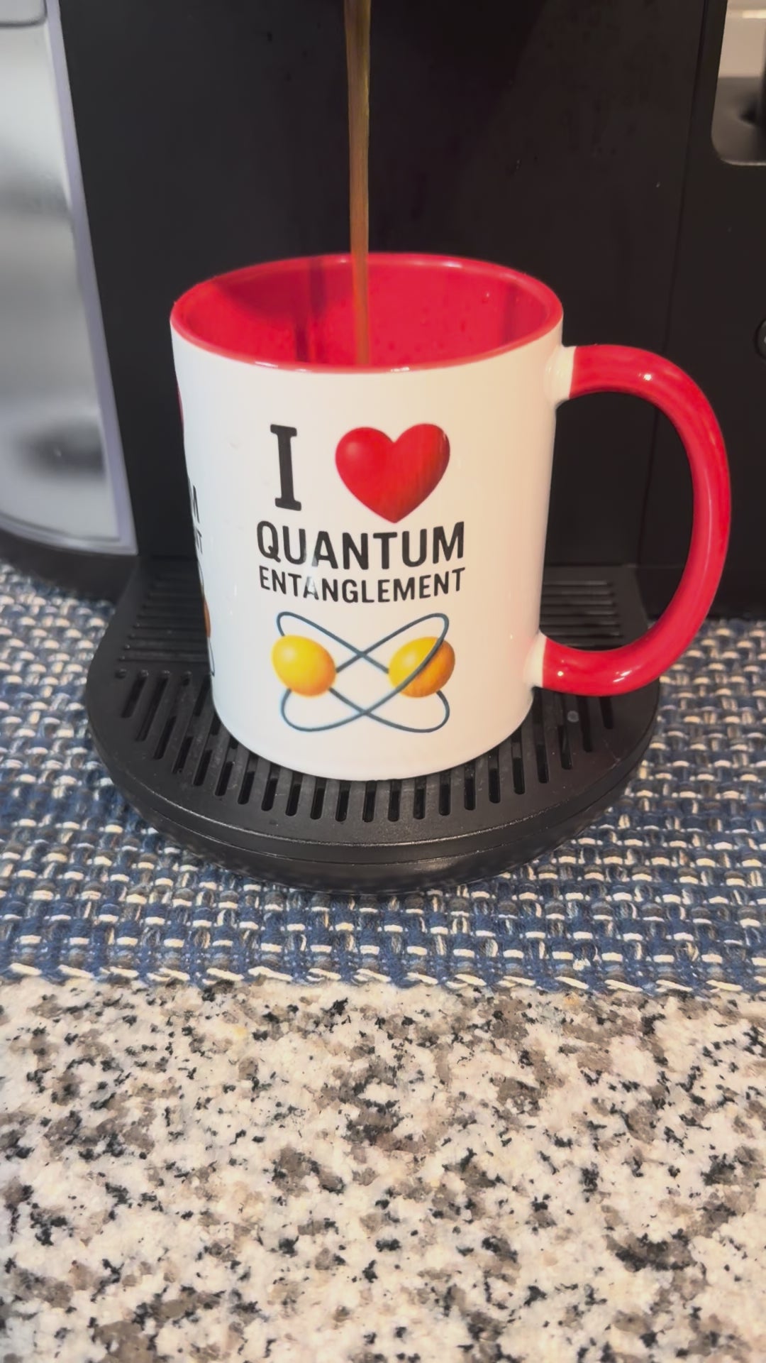 I Love Quantum Entanglement Mug | Funny Science Coffee Cup
