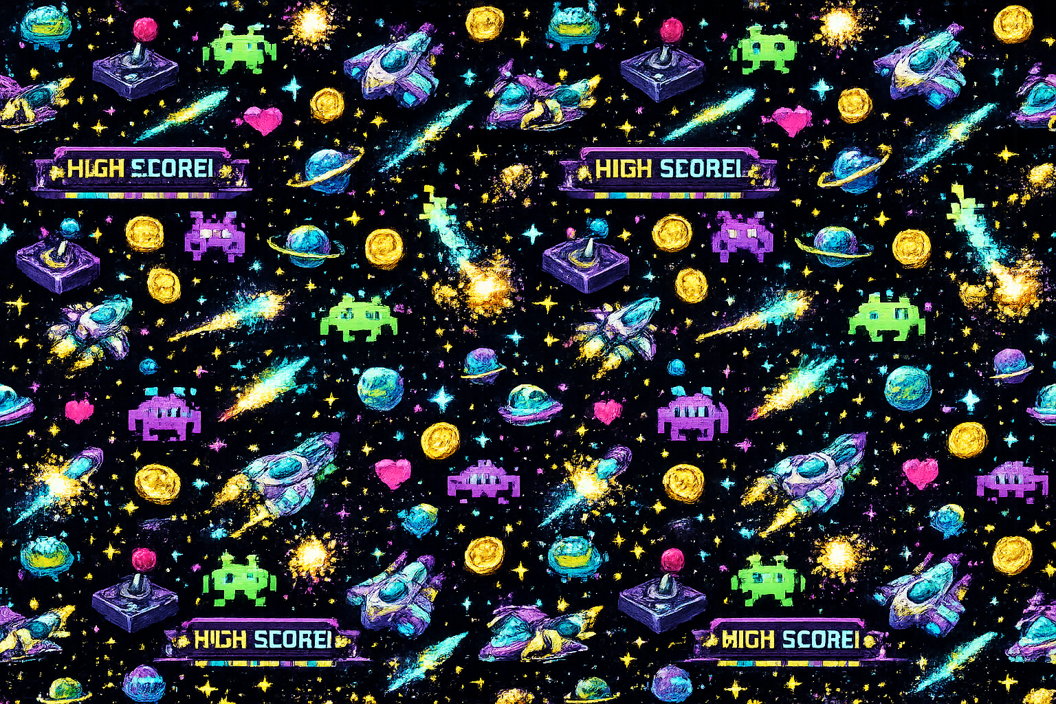Retro Space Wrapping Paper Roll – Vintage Sci-Fi Galaxy Gift Wrap