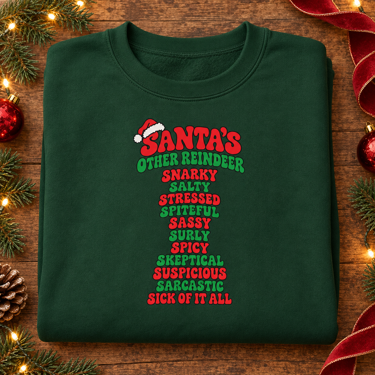 Santa’s Other Reindeer Christmas Sweatshirt – Funny Retro Holiday Crewneck
