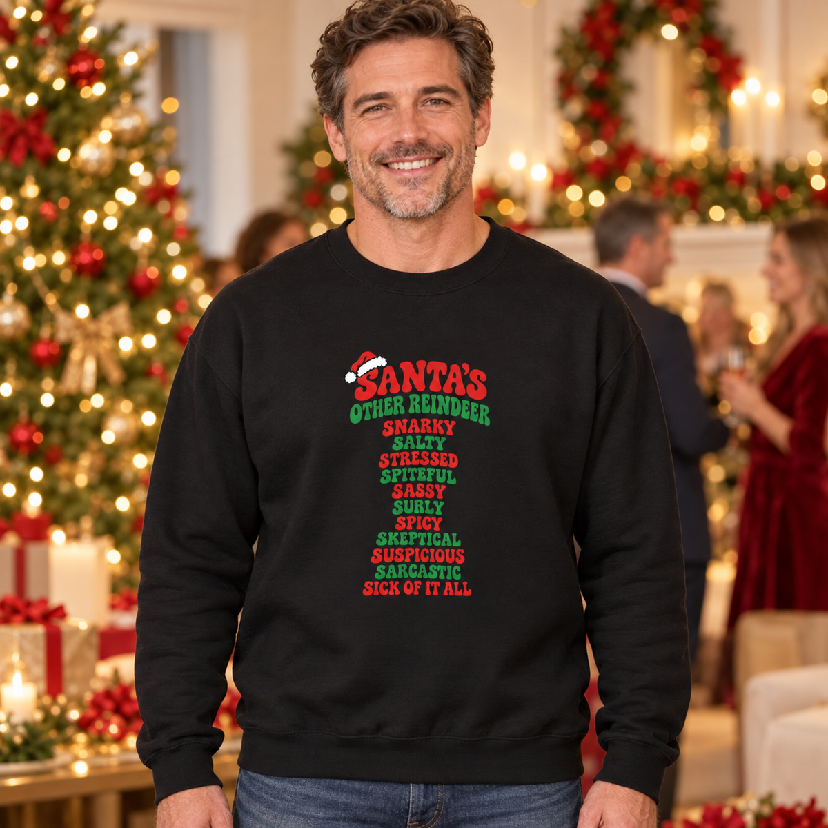 Santa’s Other Reindeer Christmas Sweatshirt – Funny Retro Holiday Crewneck